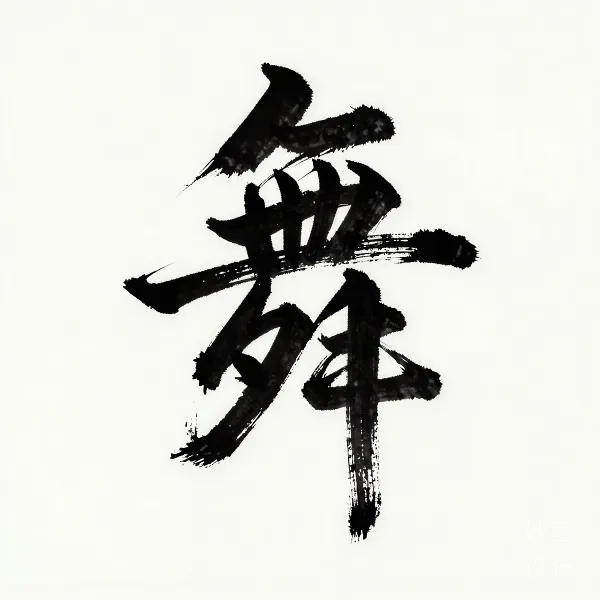舞字创意水墨书法